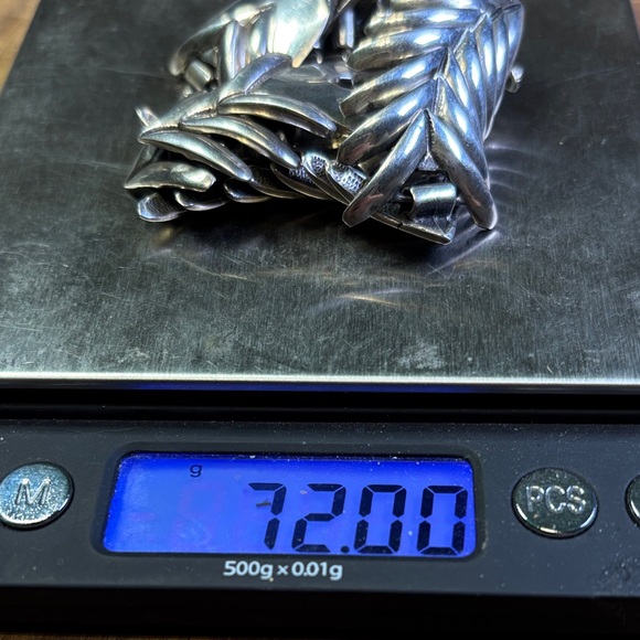 Taxco D'Molina sterling silver fish bone bracelet - Picture 11 of 11